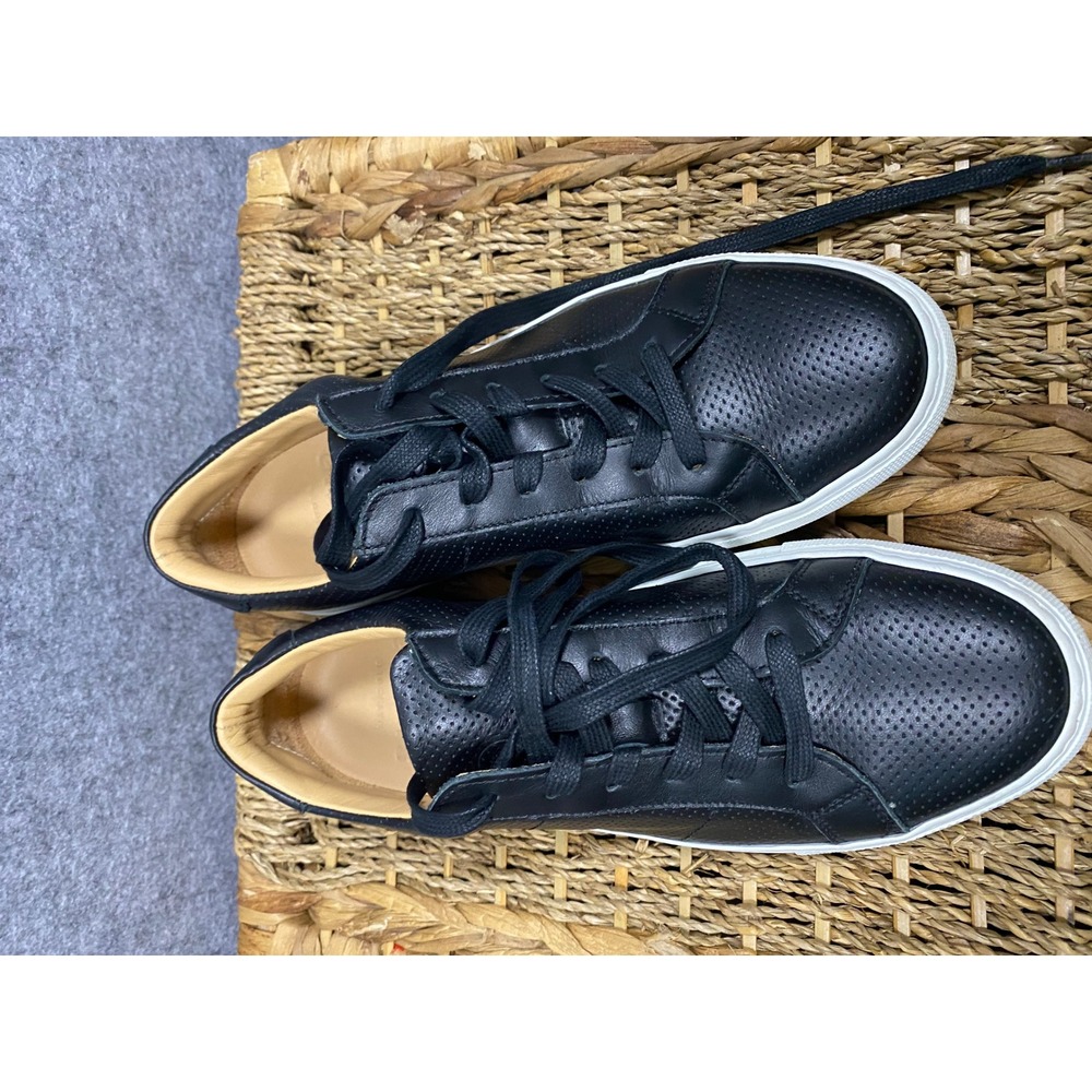 Greats Royale Perforated Black Leather Sneakers Mens US 10 Made in Italy Low Top